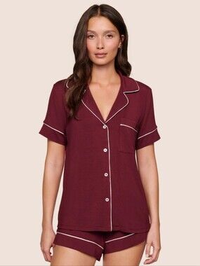 eberjey gisele tencel modal relaxed short PJ set bordeaux size S
